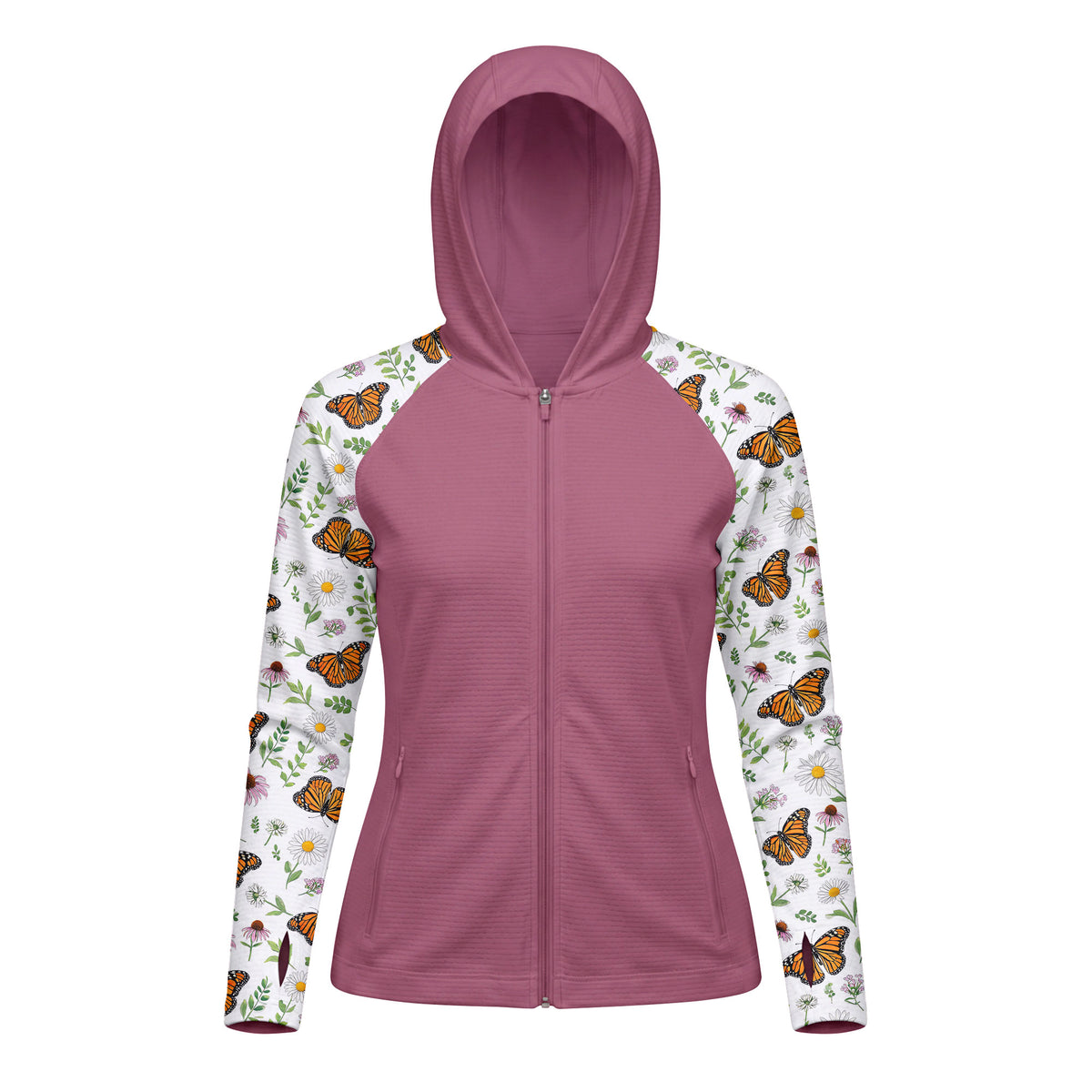 UV Zip Hoodie – Monarch Wildflower